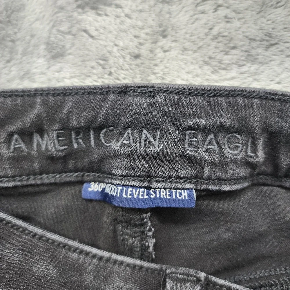 American Eagle Jeans Womens 6 Black Super High Rise Jegging Stretch Denim Preppy